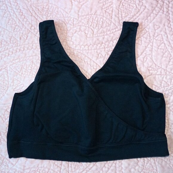 Leading Lady Harmony BLACK Size Medium Crossover Comfort & Sleep Bra - Picture 2 of 4